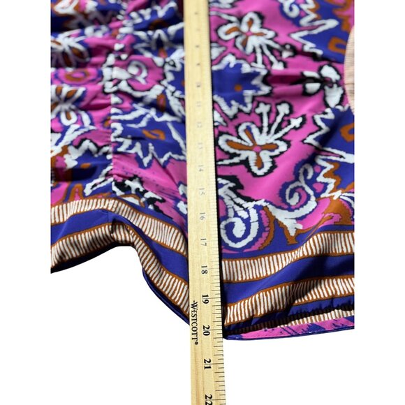 NEW Ann Taylor LOFT Womens Size S Boho Tribal Pink Purple Scarf Print Mini Dress - Picture 6 of 10